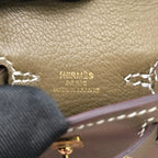 Hermes Etoupe Tadelakt Micro Mini Kelly Twilly Bag Charm Gold Hardware HERMES