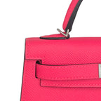 Hermes Mini Kelly II Epsom Rose Extreme Palladium
