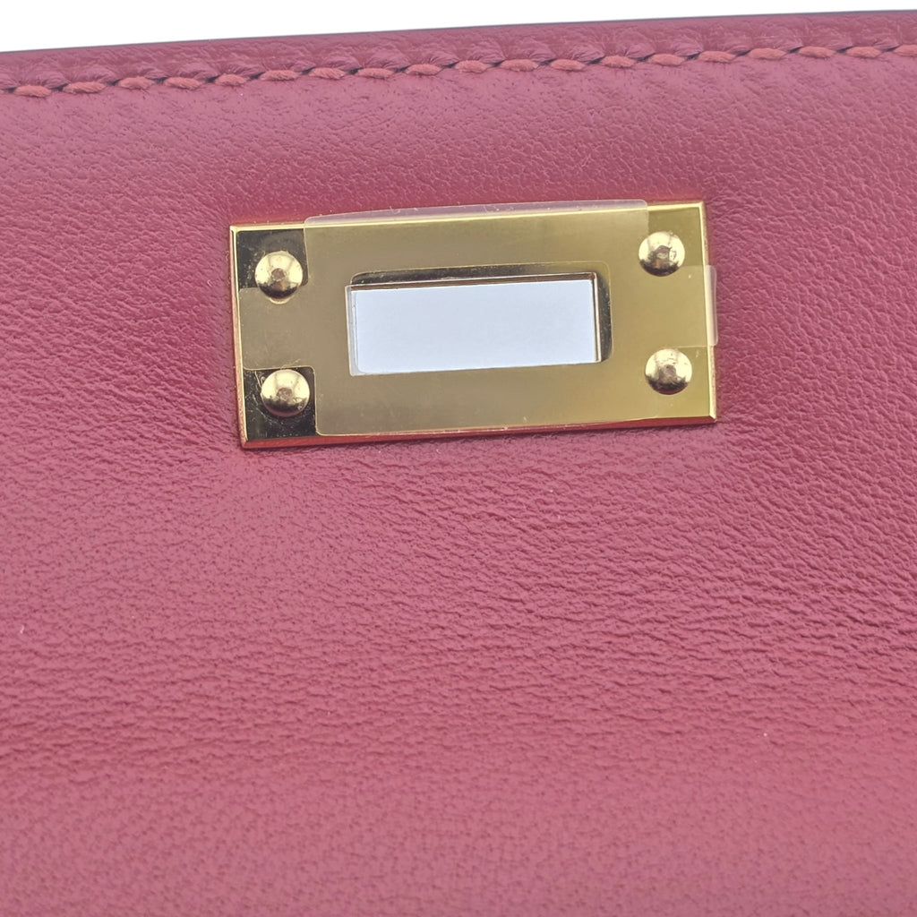 Hermes Mini Kelly II Sellier Rouge H Chèvre Gold