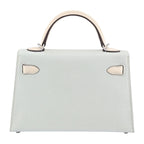 Hermes Chevre Mysore Horseshoe Mini Kelly Sellier 20 Bleu Brume Nata Bag HERMES