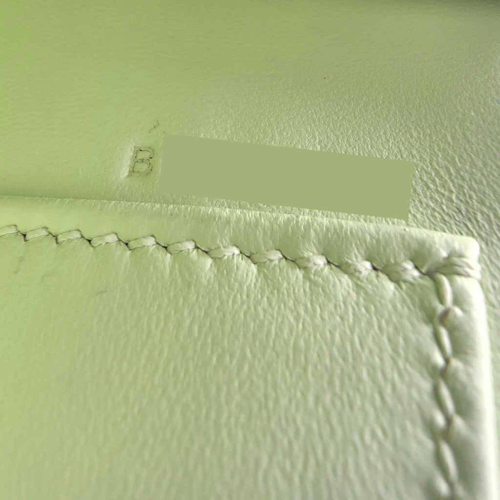 Hermes Mini Kelly II Vert Fizz Chevre Palladium Hardware
