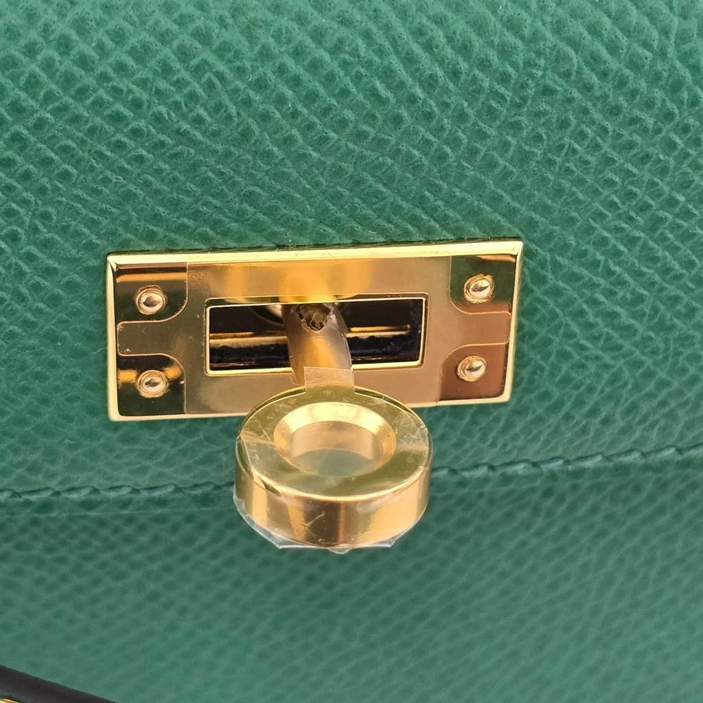 Hermes Mini Kelly II Epsom Vert Vertigo Gold Hardware Bag HERMES