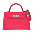 Hermes Mini Kelly II Epsom Rose Extreme Palladium