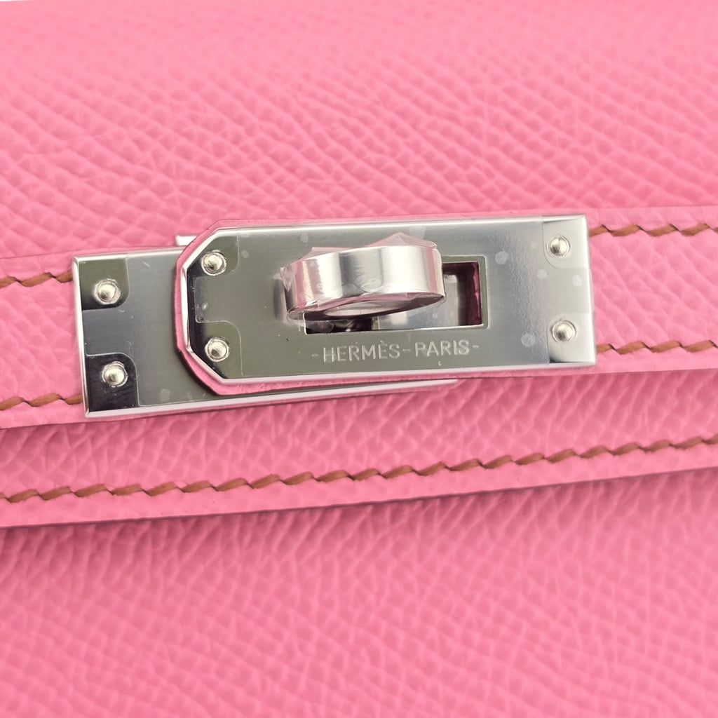 Hermes Mini Kelly II Epsom 5P Bubblegum Pink Palladium Hardware