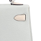 Hermes Chevre Mysore Horseshoe Mini Kelly Sellier 20 Bleu Brume Nata Bag HERMES