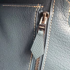 Hermes Birkin 25 Bleu Jean Epsom PHW Bag HERMES