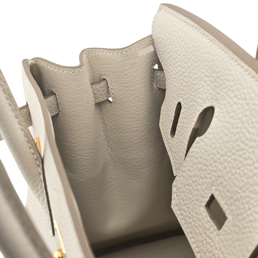 Hermes Birkin 25 Craie Togo GHW