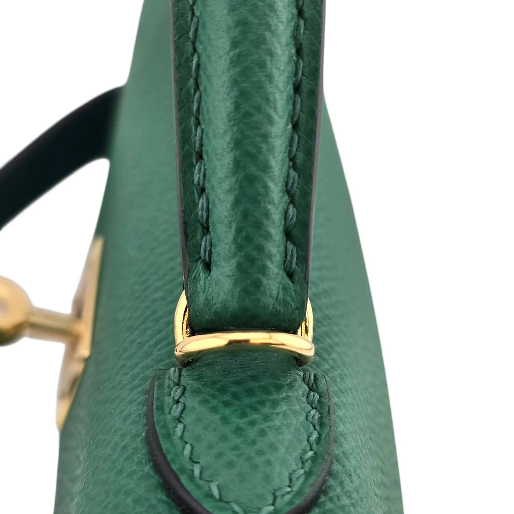 Hermes Mini Kelly II Epsom Vert Vertigo Gold Hardware Bag HERMES