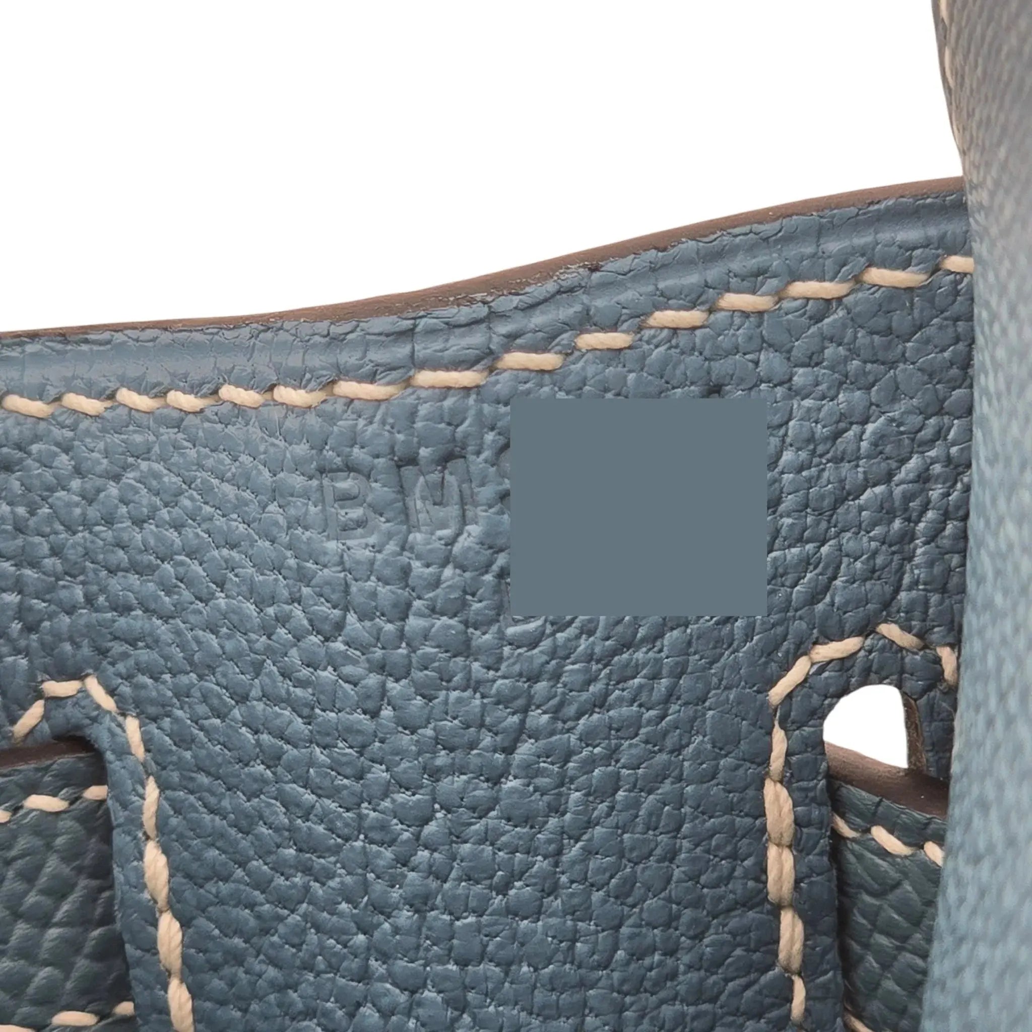 Hermes Birkin 25 Bleu Jean Epsom PHW Bag HERMES