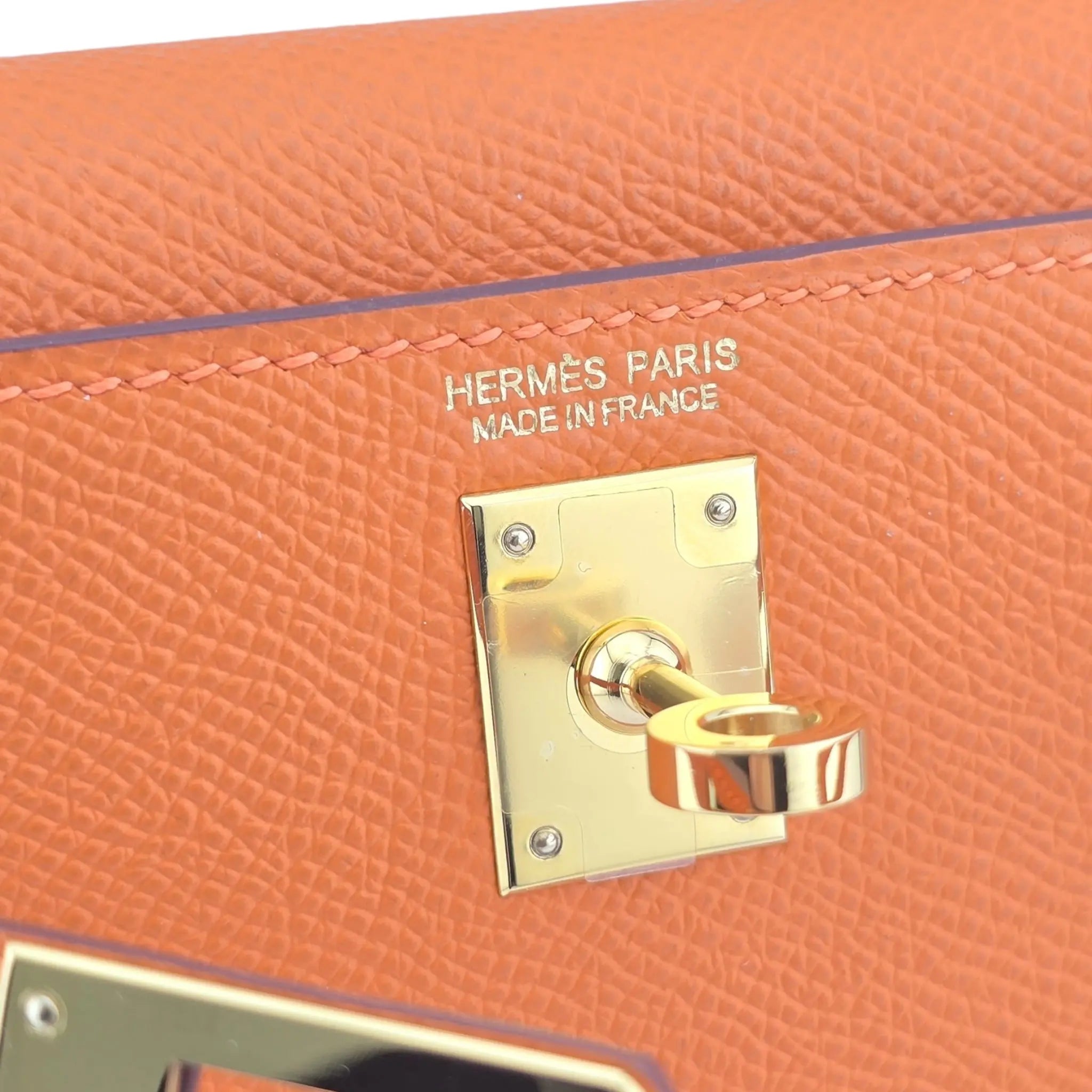 Hermes Mini Kelly II Epsom Orange Gold Hardware Bag HERMES