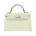 Hermes Mini Kelly II Vert Fizz Chevre Palladium Hardware