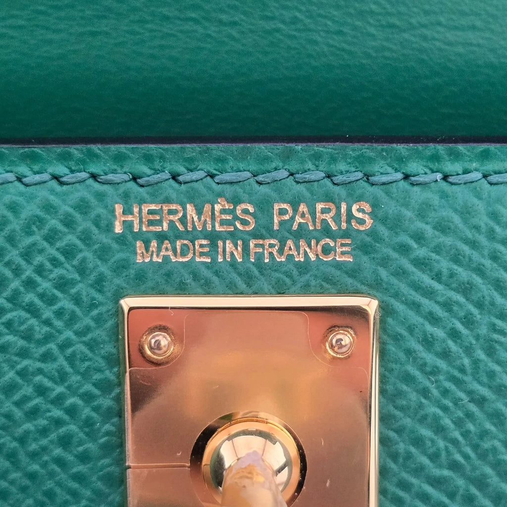 Hermes Mini Kelly II Epsom Vert Vertigo Gold Hardware Bag HERMES