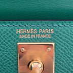 Hermes Mini Kelly II Epsom Vert Vertigo Gold Hardware Bag HERMES