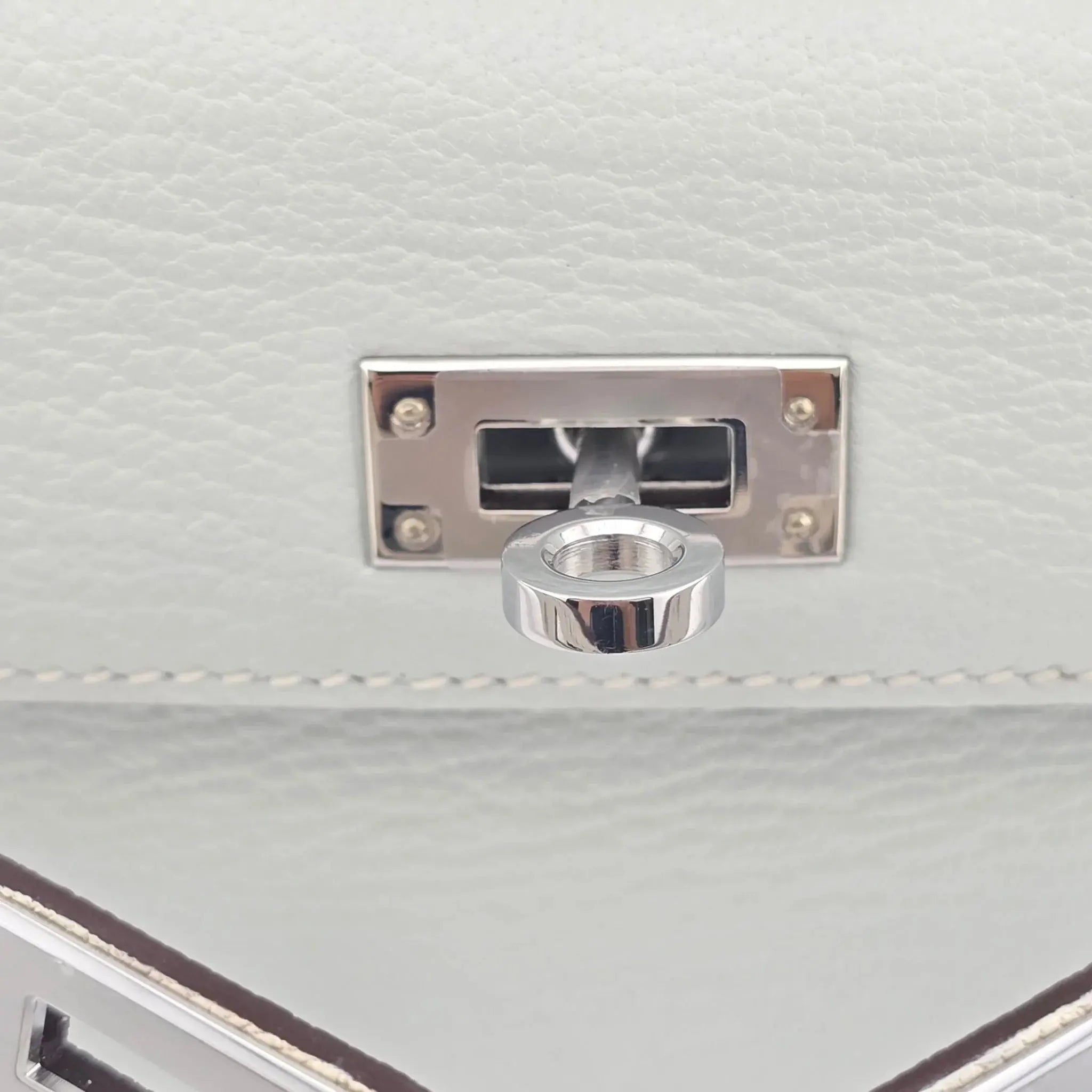 Hermes Chevre Mysore Horseshoe Mini Kelly Sellier 20 Bleu Brume Nata Bag HERMES