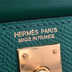 Hermes Mini Kelly II Epsom Vert Vertigo Gold Hardware Bag HERMES