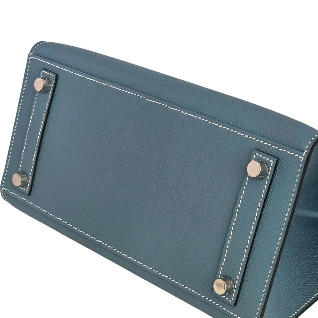 Hermes Birkin 25 Bleu Jean Epsom PHW Bag HERMES