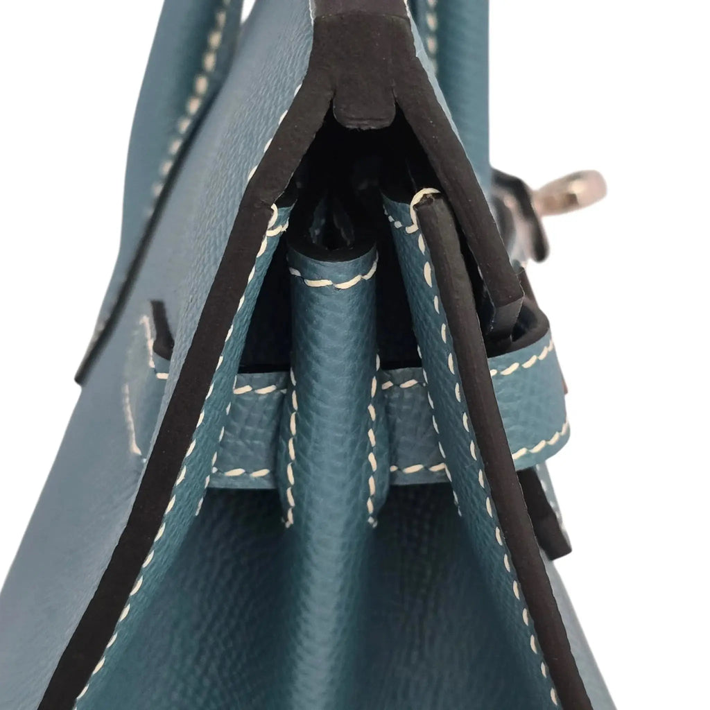 Hermes Birkin 25 Bleu Jean Epsom PHW Bag HERMES